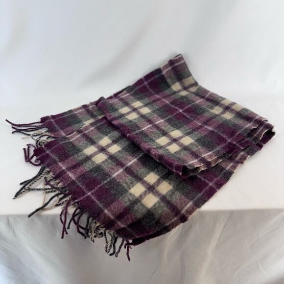 Scottish Experience Multicolor Lambswool Plaid Tartan Fringe Scarf 12"x 48” - Picture 2 of 5